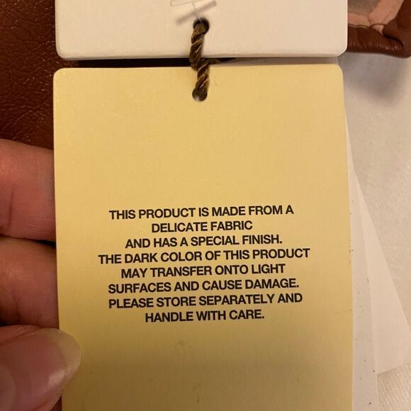 - Nanushka Anubi Asymmetrical Side-Tie Vegan Leather Brick Midi Dress, L - Picture 10 of 12